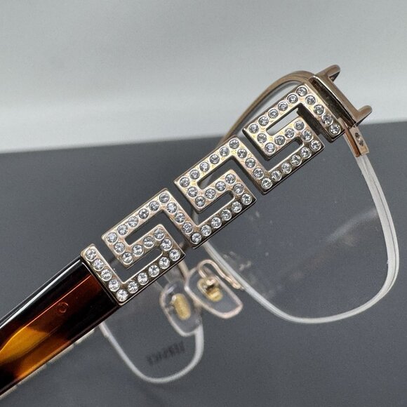 Versace Italy MOD 1220-B 1052 52-16-135 GOLD TORTOISE EYEGLASSES - Picture 5 of 13